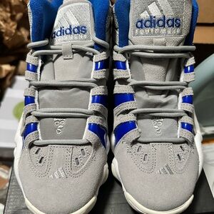Adidas Kids Crazy 8 Dodgers Gray and Blue Sneakers